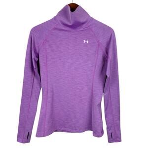 Under Armour Coldgear Cozy Neck Pullover Top Purple Fitted Long Sleeve Women's S